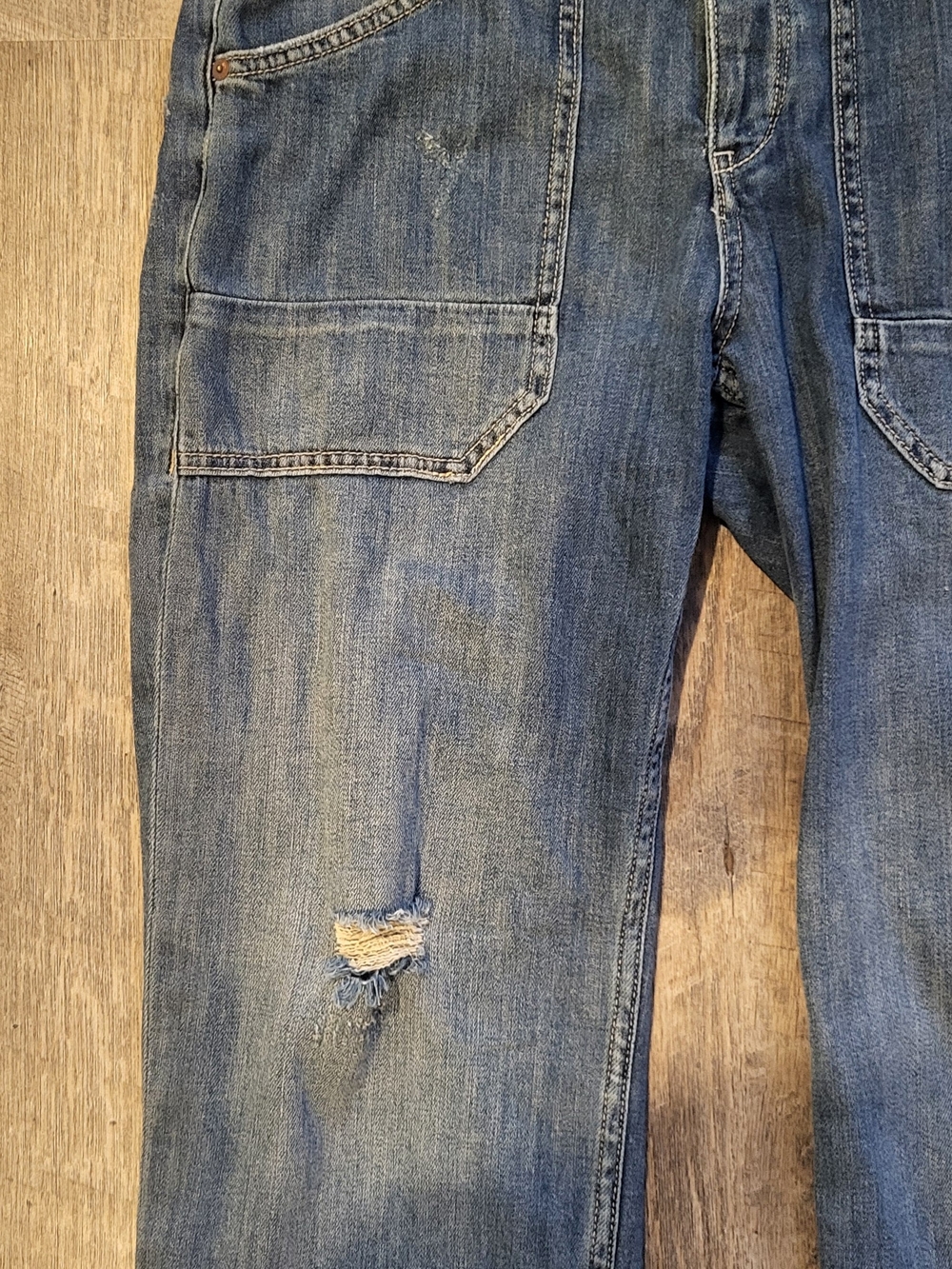 Pilcro By Anthropologie Relaxed Blue Denim Overalls - Picture 3 of 7